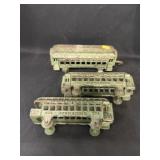 (3) Early Cast Metal Railroad Cars