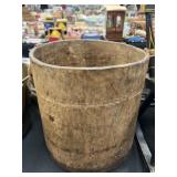 Large Carved Wood Bucket
