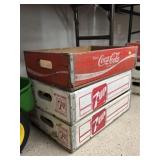 (3) Wooden Beverage Crates