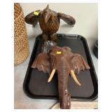 Carved Wood Eagle and Wall Plaque
