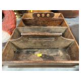 (2) Primitive Wood Utensil Trays