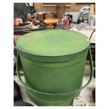 Contemporary Green Painted Firkin