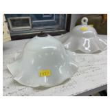 (2) Milk Glass Smoke Bells