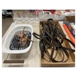 Horse Reins, Stemware, Corning Casserole w/ Stand