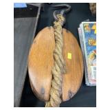 Refinished Wooden Pulley