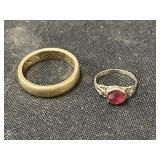 14K Wedding Band with Baby