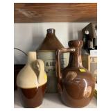 Stoneware Storage Jugs and Pottery Pitcher