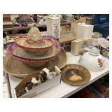 Straw Hats, Decanter Bottles, Lamp Shades