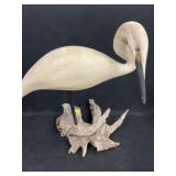 Unsigned Carved Wood Shorebird