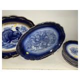 (2) Transferware Platters with Plates