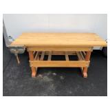 Wooden Work Bench w/ Vice