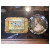 (2) Advertising Antique Tip Trays