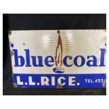 Porcelain Blue Coal Advertising Sign