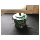 Green and Swirl Graniteware Lidded Pail