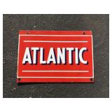 Porcelain Atlantic Oil Pump Plate Sign