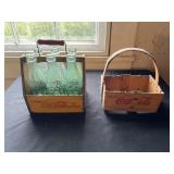 (2) Vintage Wood Coca-Cola Bottle Carriers