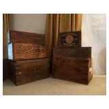 (6) Antique Wood Shipping Crates