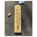 Antique Wood D.H. Martin Elizabethtown Thermometer