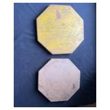 (2) Primitive Wood Crock Lids