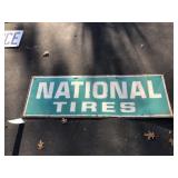 Embossed National Tire Self-Framed Metal Sign