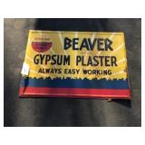 Embossed Beaver Plaster Self-Framed Metal Sign