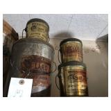 (4) Groff Bros. (Elizabethtown, PA) Lard Tins