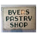 Byers Pastry Shop Metal Advertising Sign