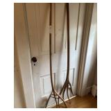 (2) Primitive Wood Hay Forks