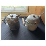 (2) Small Railroad Oil Cans