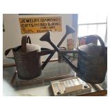 (2) Galvanized Metal Sprinkling Cans