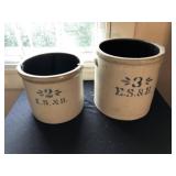 (2) E.S.& B. Storage Crocks