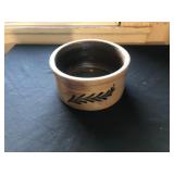 Antique Half Gallon Blue Decorated Butter Crock