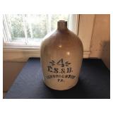 4 Gallon E.S.& B. Stenciled Jug