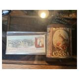 Rare W.H. Baker Cocoa Paper Label Pocket Tin