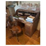 Himmel & Son Oak Roll Top Desk and Chair