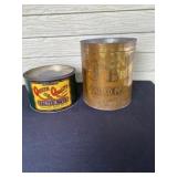 (2) Antique Advertising Salted Peanut Tins