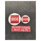 (3) SICO Oil Advertising Metal Pump Plates