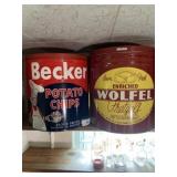 (2) Large Advertising Tin