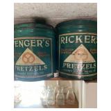 (2) Elizabethtown, PA Advertising Pretzel Tins