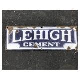Small Lehigh Cement Porcelain Sign