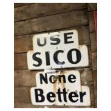 (2) Porcelain SICO Oil Signs