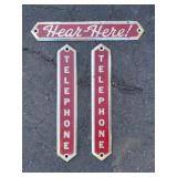 (2) Aluminum Telephone Plates with Vanity Plate