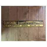 Antique Wood Sunshine Stoves (Hellam, PA) Sign