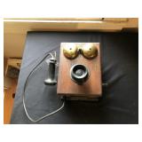 Antique Oak Wall Phone