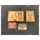 4 Vintage Metal and Porcelain Signs