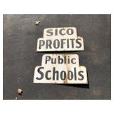 Pair SICO Porcelain Roadside Signs