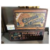 (2) Antique Country Store Cracker Boxes, etc.