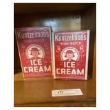 (2) Kuntzelmans Ice Cream Cardboard Boxes