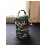 Rare Green Swirl Graniteware Milk Can