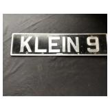 Embossed KLEIN English License Plate